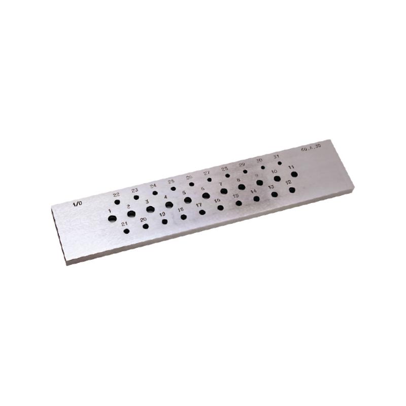 Steel drawplate with 31 round holes 3 to 6mm