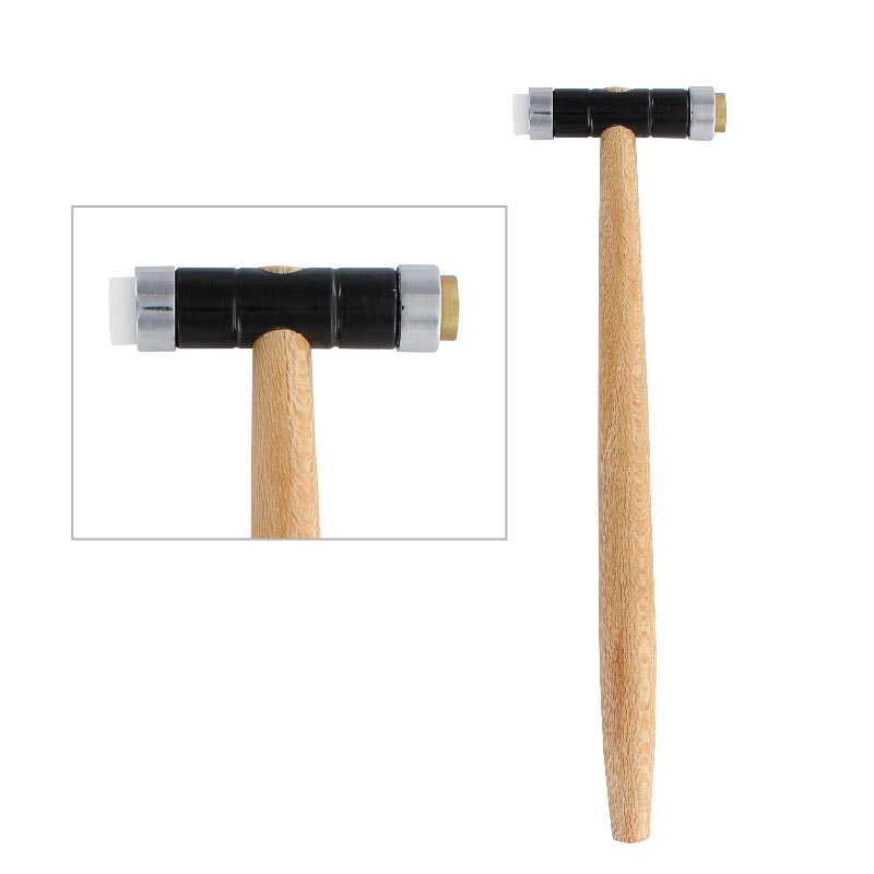 Double brass and plastic faced hammer
