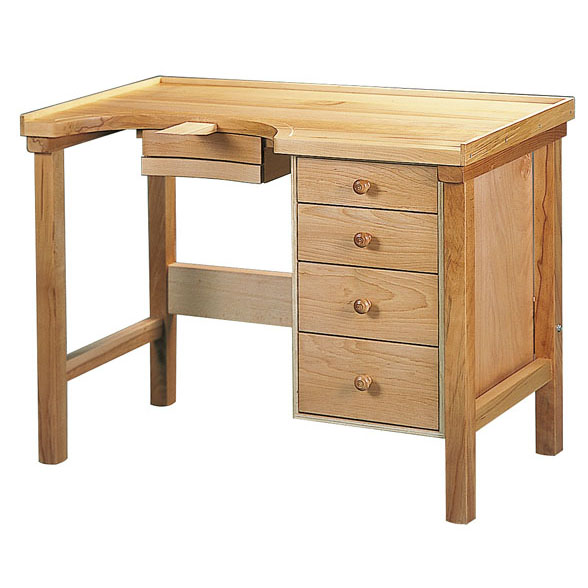 Jeweller\\\'s individual solid beechwood workbench with set of 4 drawers
