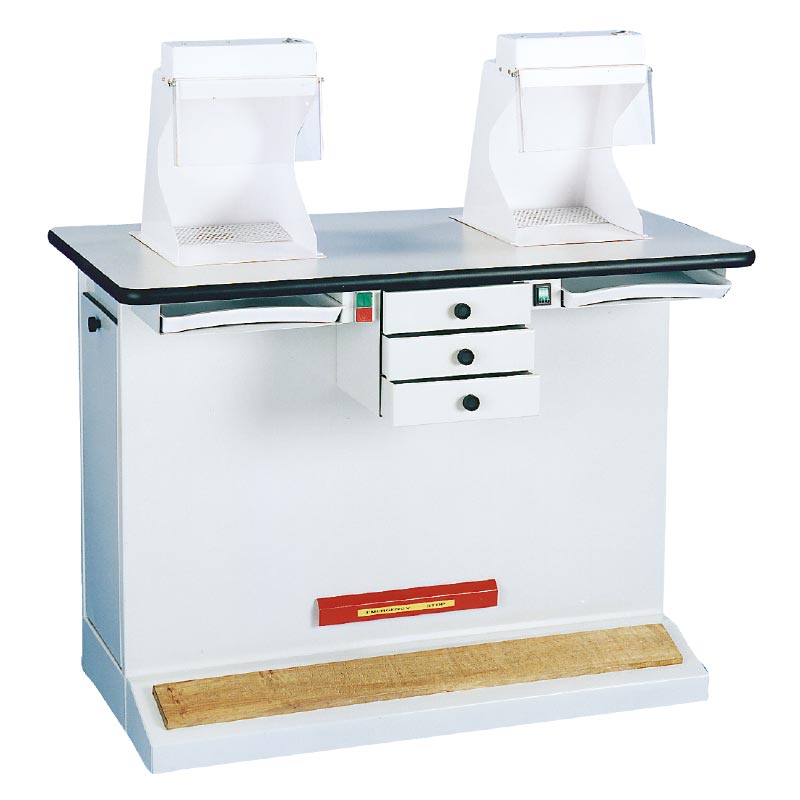 Polishing table with two work stations - motors not supplied