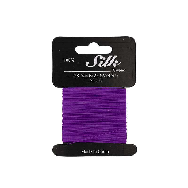 Purple silk beading thread, 0.3mm diametre (size D) 25m
