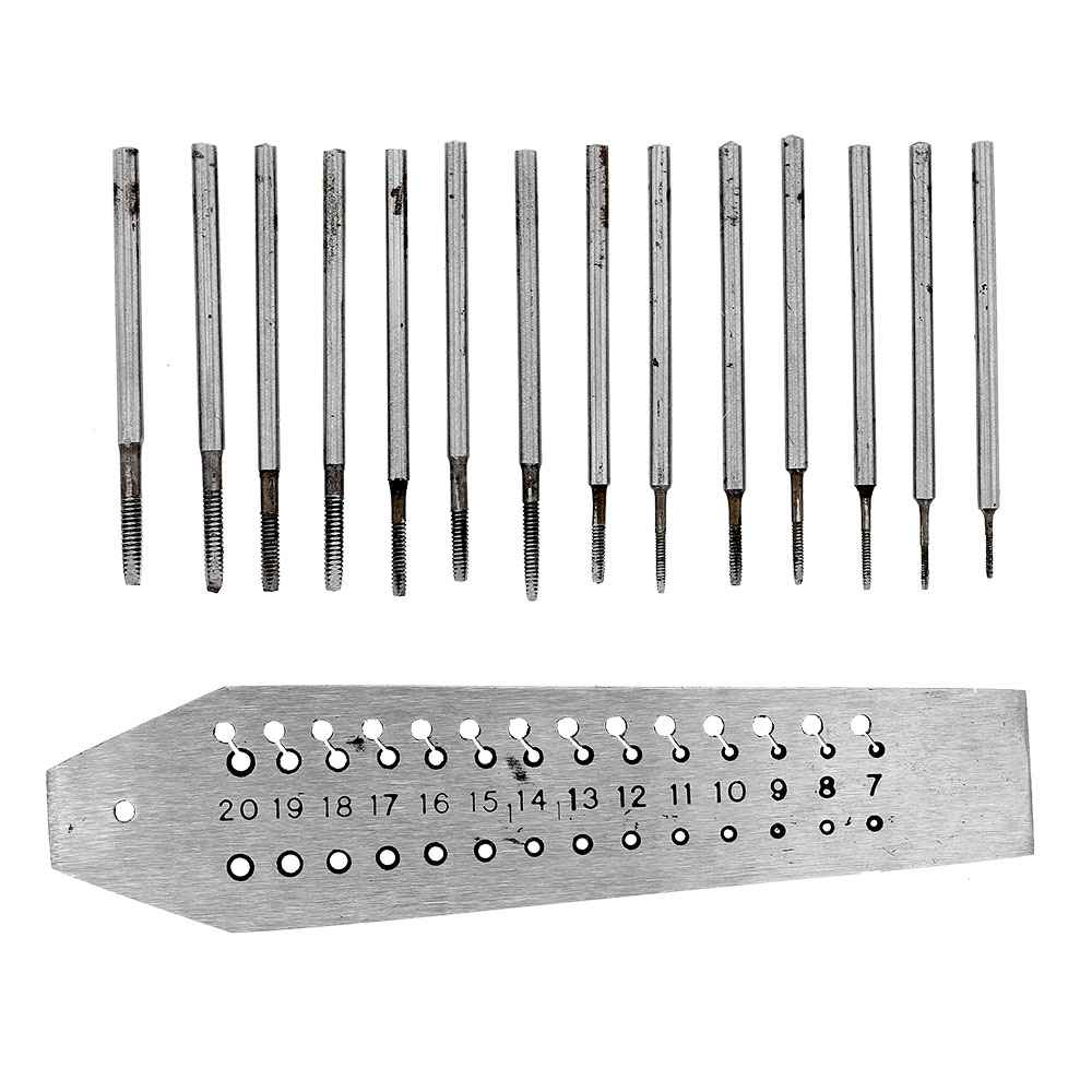 Tap and die screw plate with 28 holes 0.7 to 2mm