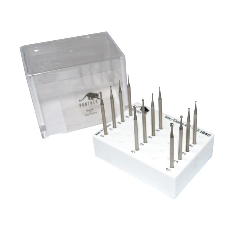 Set of 12, n°3 inverted cone burrs
