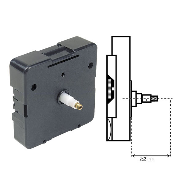 Quartz clock movements without hands - 26,2 mm