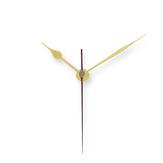 Pear shaped clock hands with red second hand