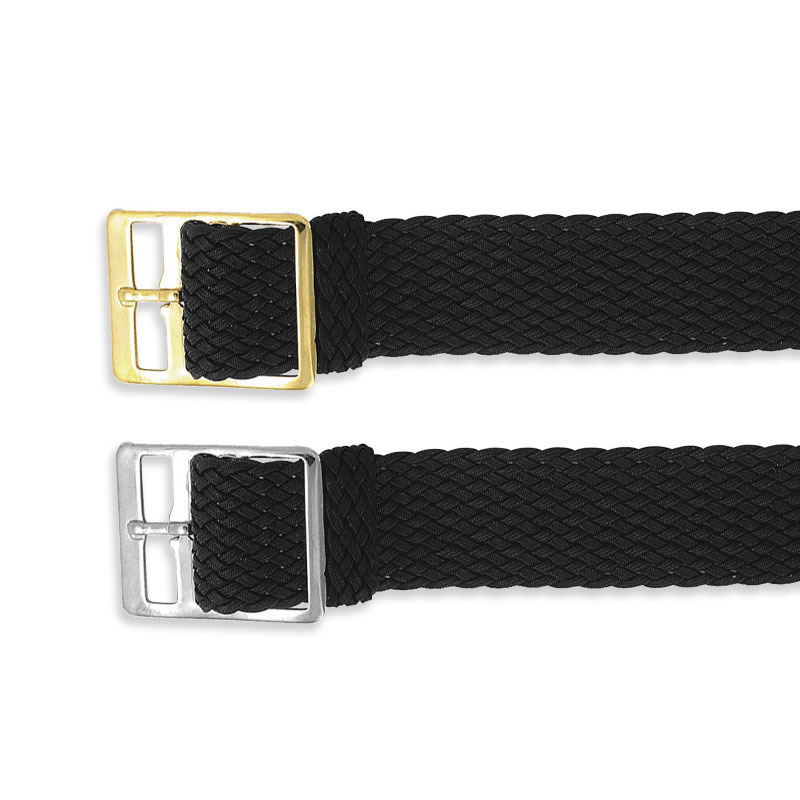 Pack of 12 black plaited nylon watch straps 16, 18, 20mm