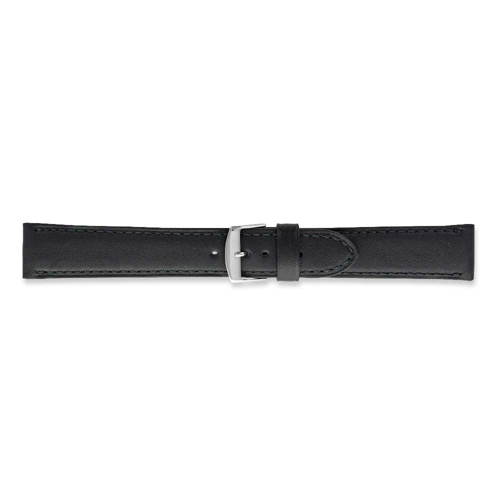 Bracelets montres cuir de vachette qualité supérieure, couture ton sur ton, noir