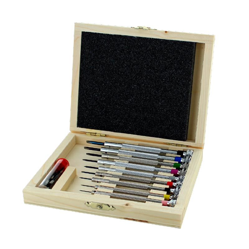 Boxed set of screwdrivers