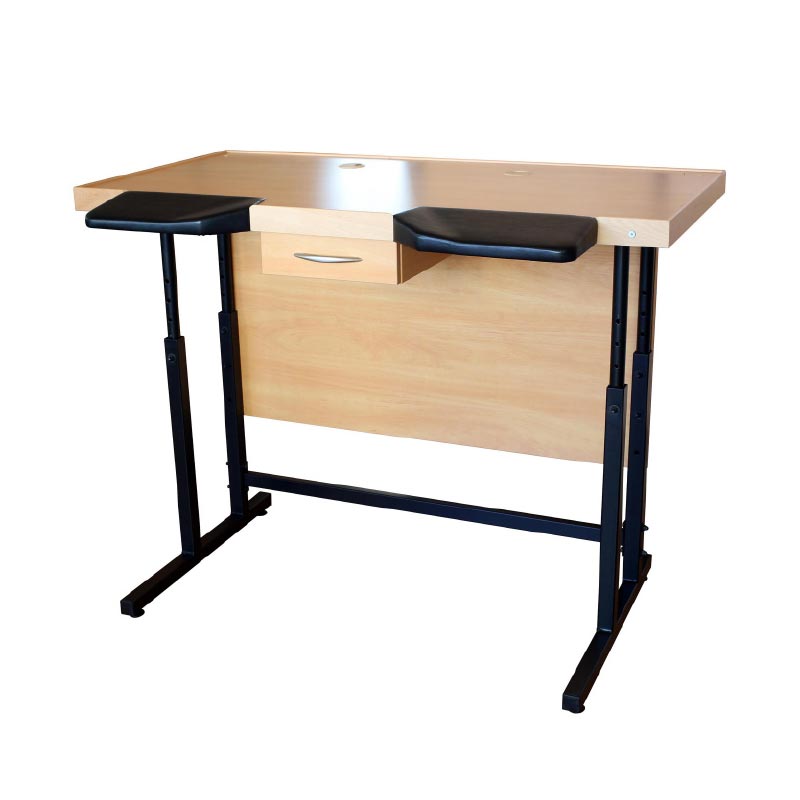 Horotec one-seater watchmakers workbench in MDF - Adjustable height 85 to 110cm