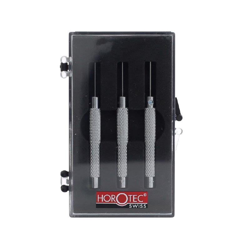 Horotec set of 3 pin punch tools ø 0.70, 0.80 and 1.00 mm