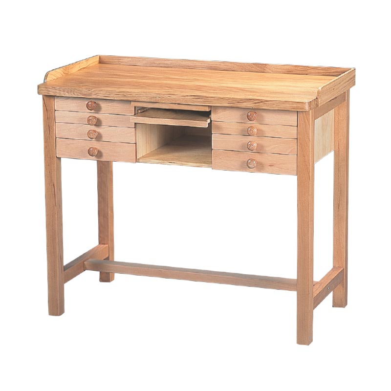 Individual solid beechwood workbench with 8 drawers