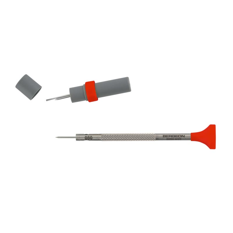 Bergeon ergonomic screwdriver with spare blade