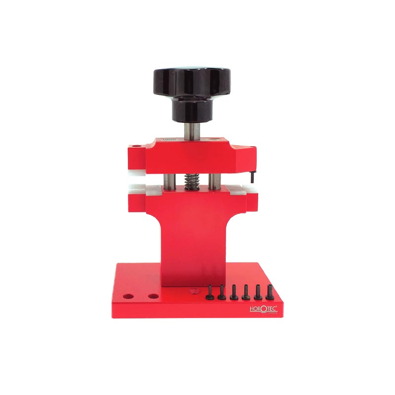 Horotec press for fitting and removing press-in pushers and crowns