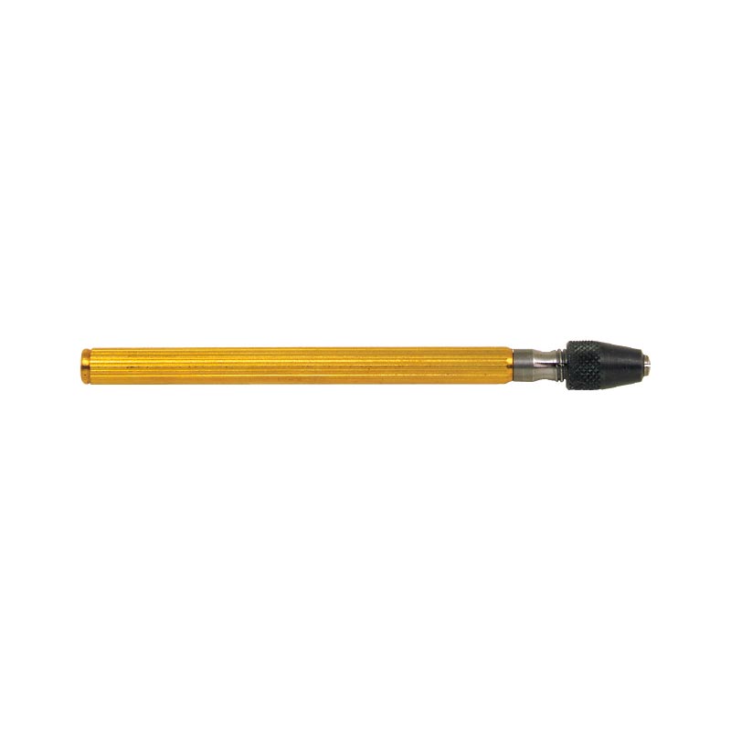 Pin vice - 1 collet with knurled brass handle and round head