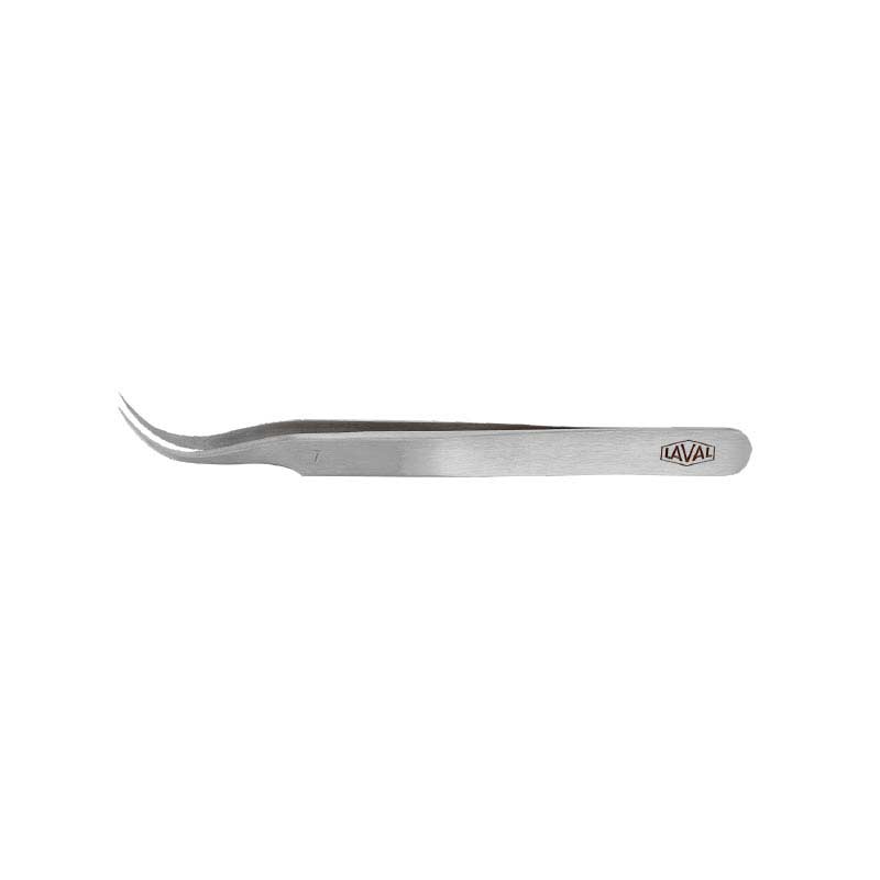 Stainless steel n°7 tweezers, curved extra fine tip, 115 mm