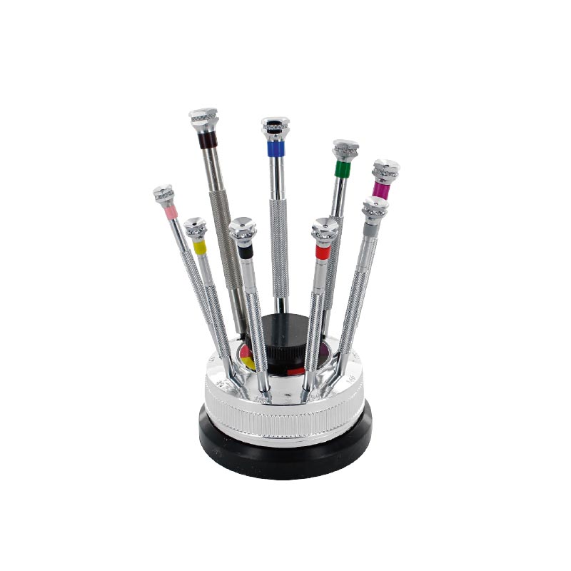 Set of 9 ball-bearing mounted screwdrivers