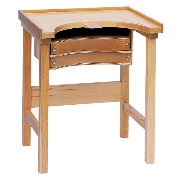 Individual 'Katia' soold beech workbench with steel catch tray