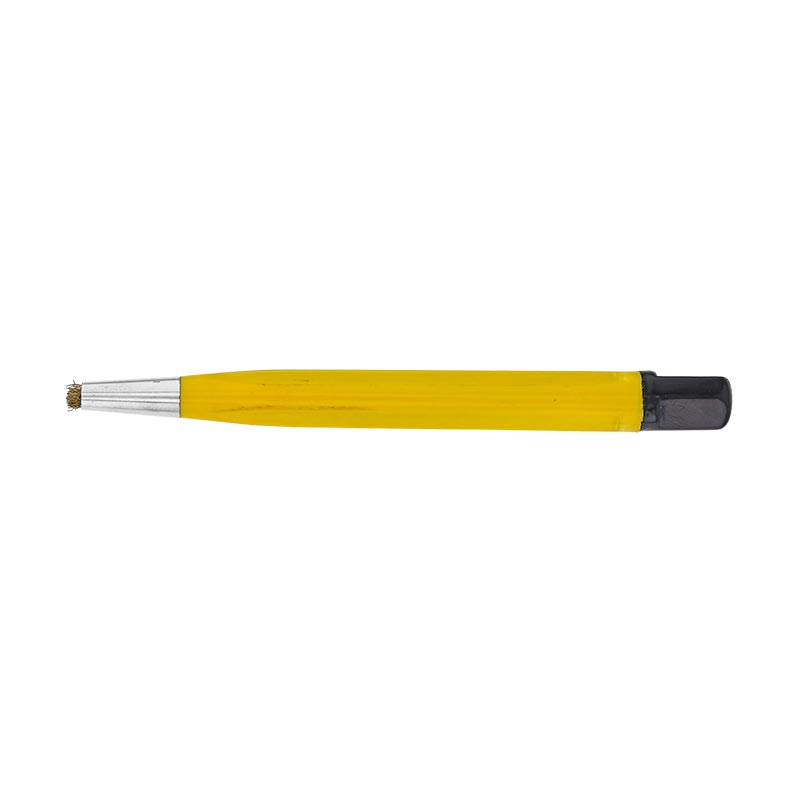 Yellow brass scratch pen brush - rechargeable